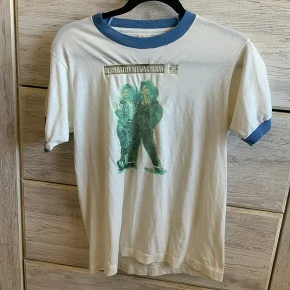 Vintage 80s Madonna Desperately Seeking Susan Ringer Tee Single Stitch M